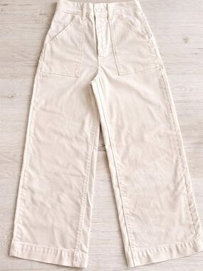 Joe’s Jeans Cream Wide Leg Utility Pants High Rise Sz 27 Chic Neutral